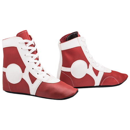 Купить Обувь для самбо SM-0102, кожа, красный Rusco в Ртищеве 