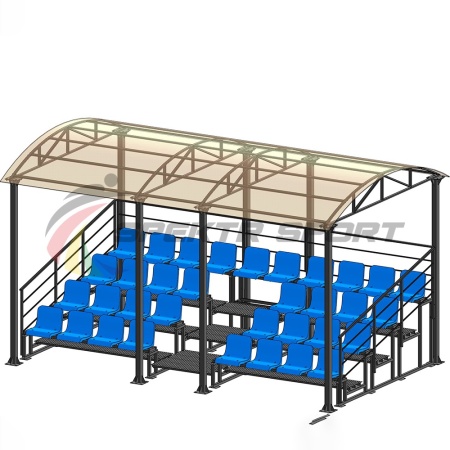 Купить Трибуна для зрителей 4 ряда на 34 места с навесом и перилами в Ртищеве 